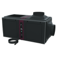 Wine Guardian D050 ducted wine cellar cooling unit, front-right view with duct collars - Wine Guardian Dealer