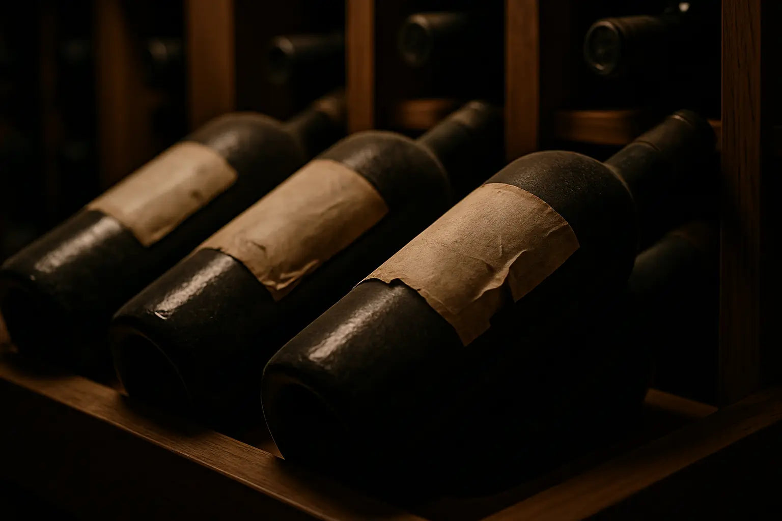 Wine bottle labels peeling due to dry air in cellar