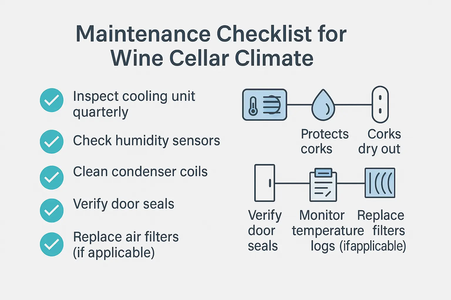 Maintenance checklist for wine cellar climate