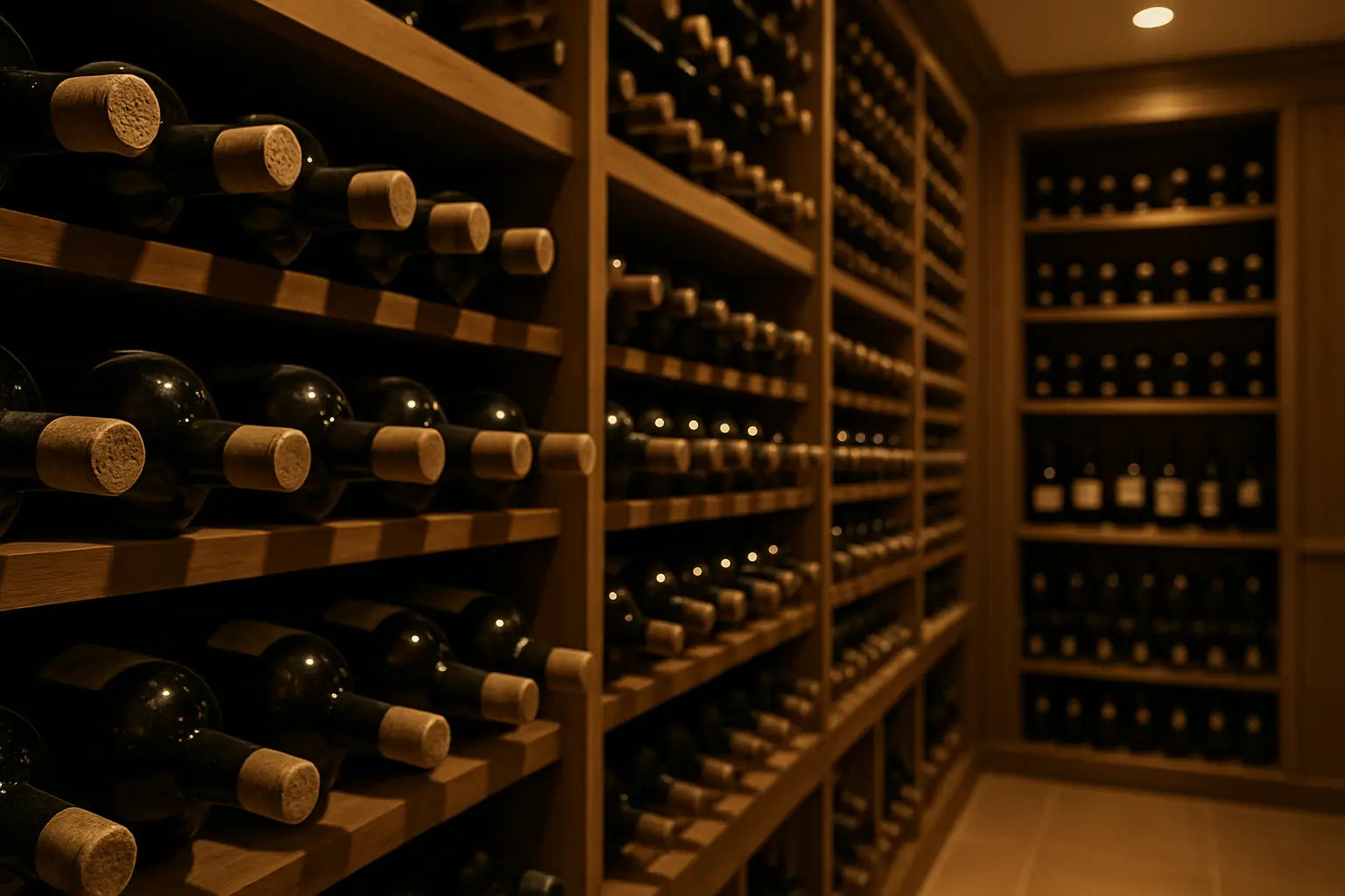 Luxury wine cellar with premium wine collection storage