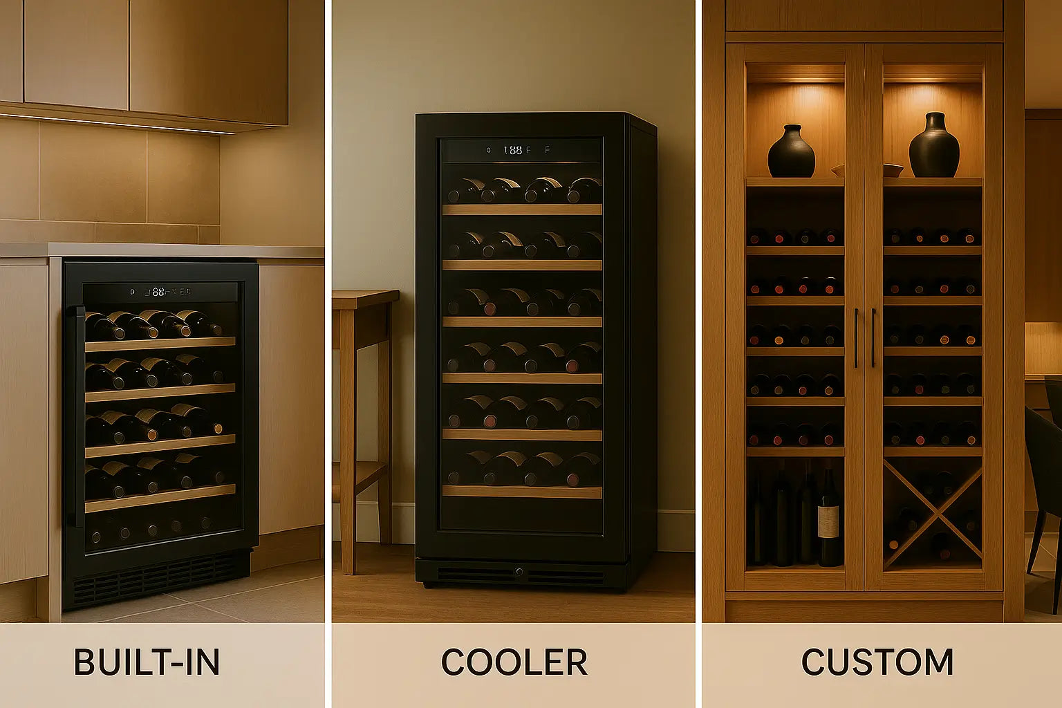Types of wine cabinets