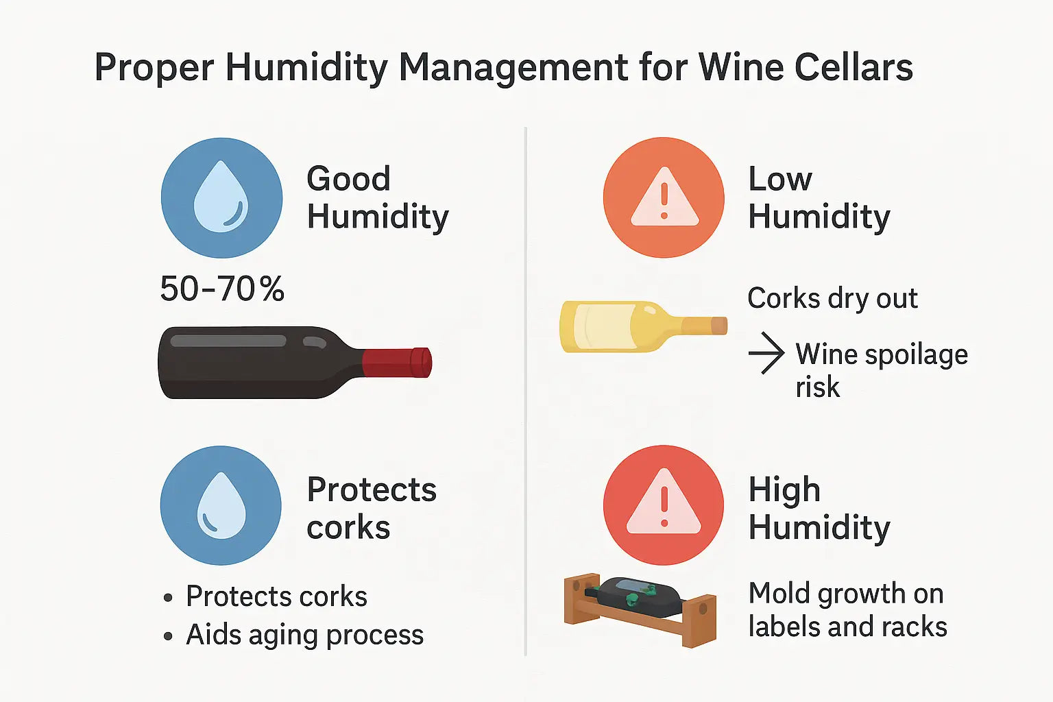 Proper humidity management for wine cellars