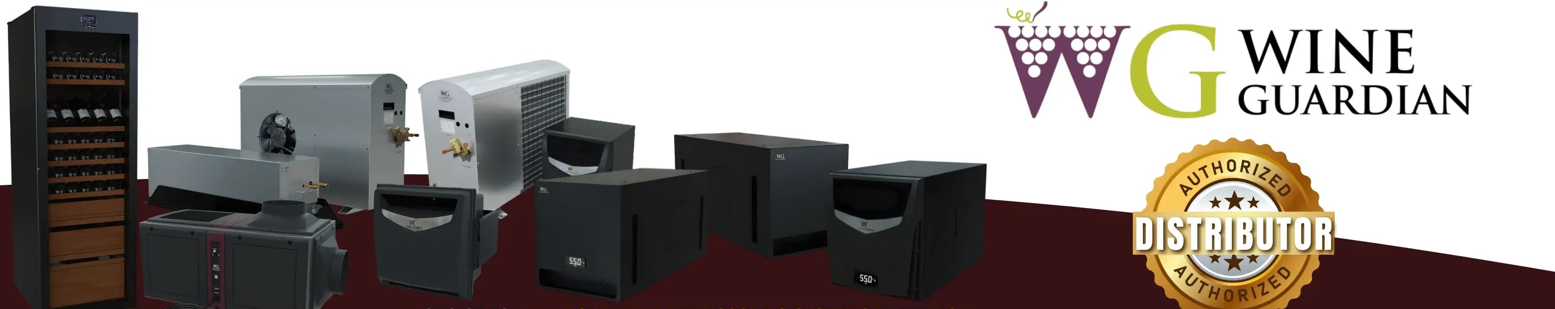 Wine Guardian authorized dealer, unit lineup and authorized distributor badge